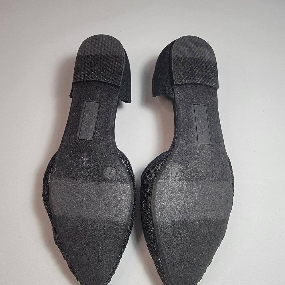 Self Esteem Footwear Women's Black Lace Flats Size 7 - Picture 11 of 12